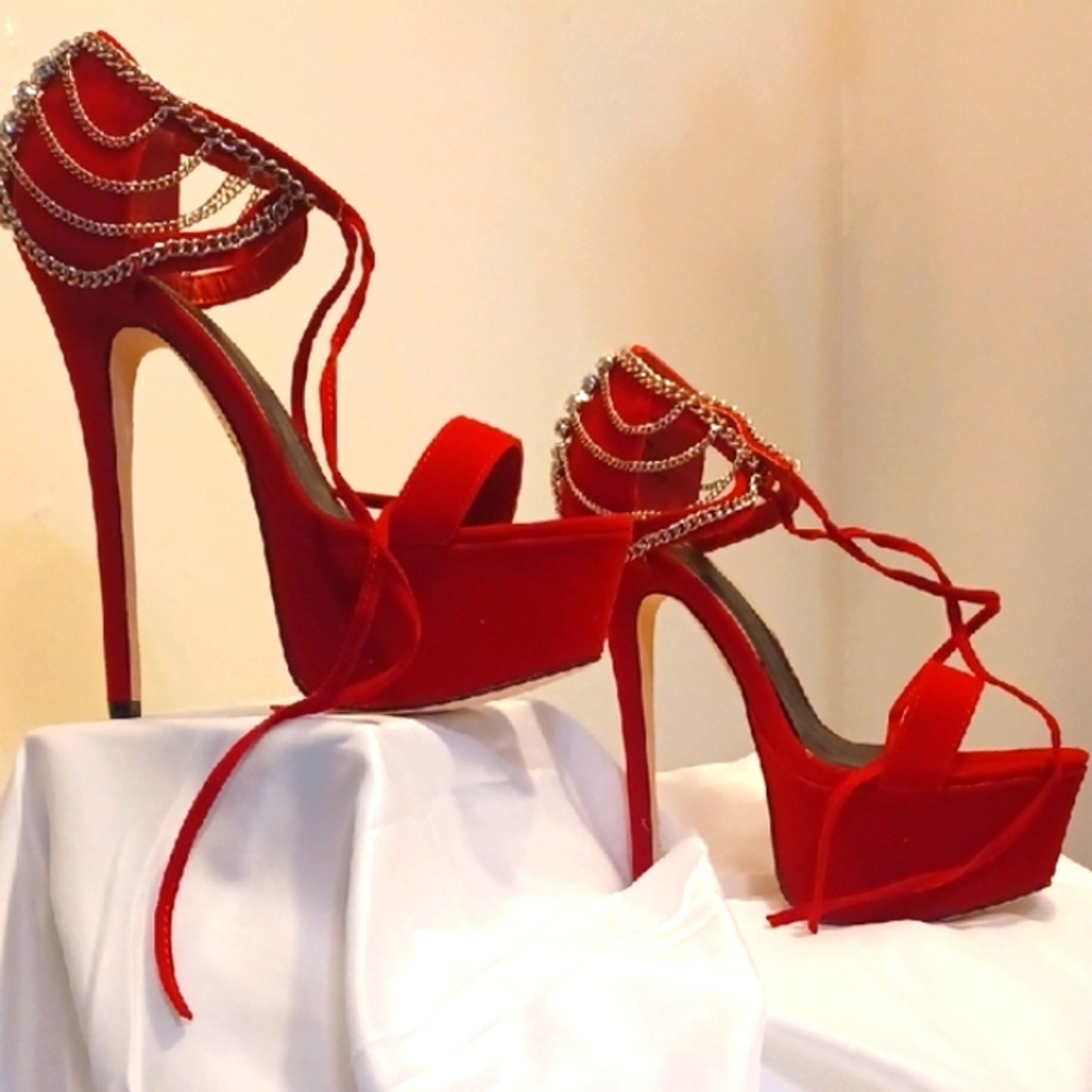 Elegant Red Platform Heels